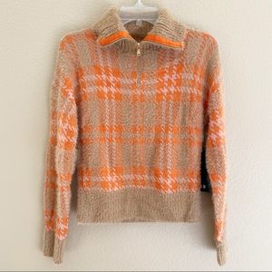 Broadway 38 Pullover Zip Up Soft Fuzzy Sweater